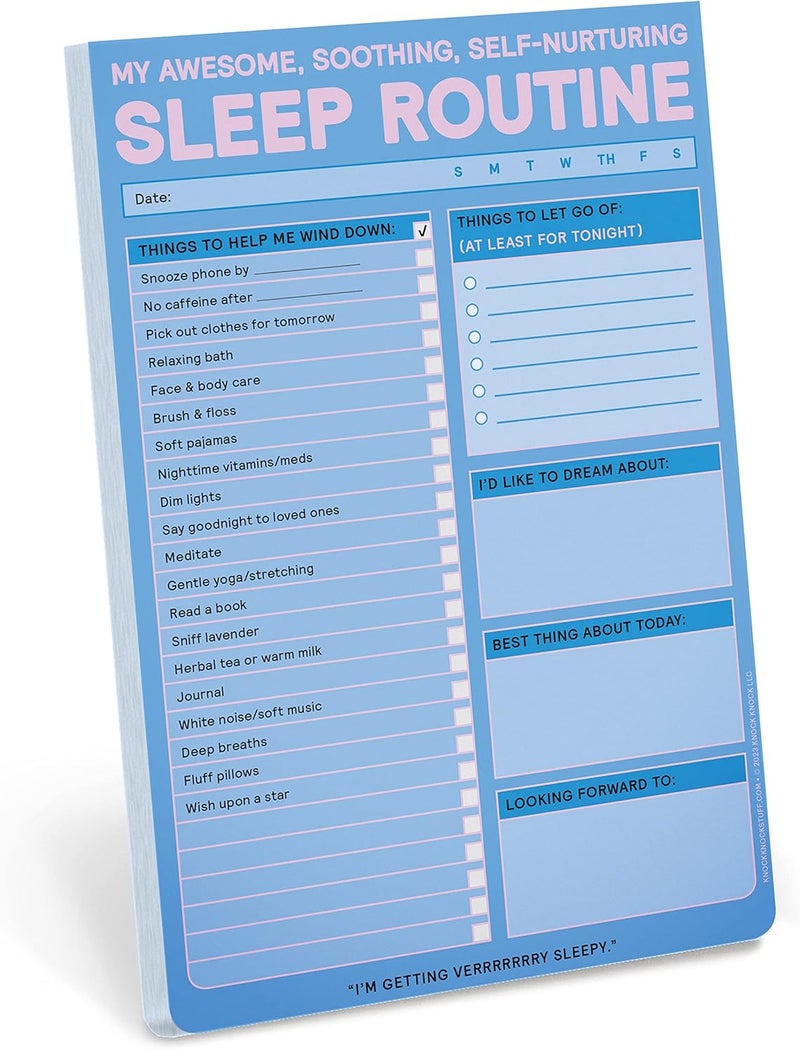 Knock Knock Sleep Routine Pad: My Awesome, Soothing, Self-Nurturing Sleep Tracker & Sleep Checklist, 6 x 9-inches (12639) - Image 1